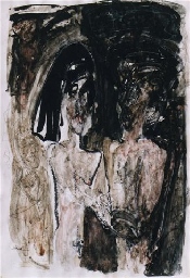 La Tentation d'Eve - techniques mixtes sur papier - 70 x 100 cm (Galerie Claire Corcia, Paris)